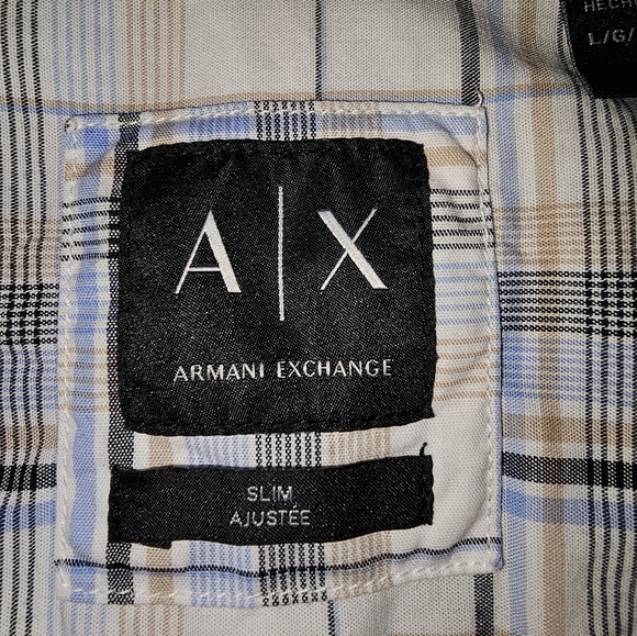 Armani exchange button down short sleeved collared shirt. Slim fit Large - Picture 5 of 10